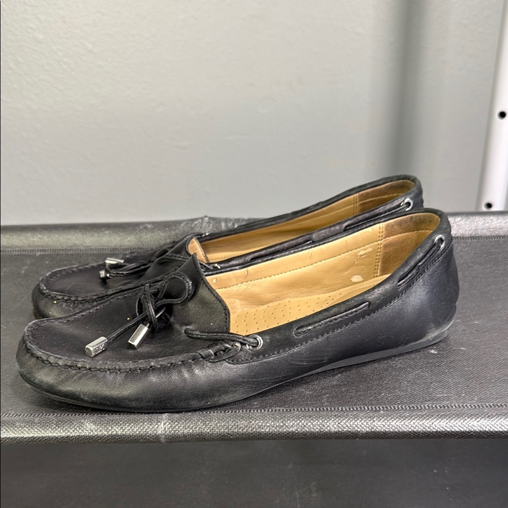 Women's Black Leather Loafers